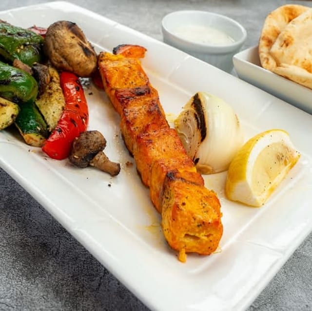 Kids Salmon Shish Kebab.